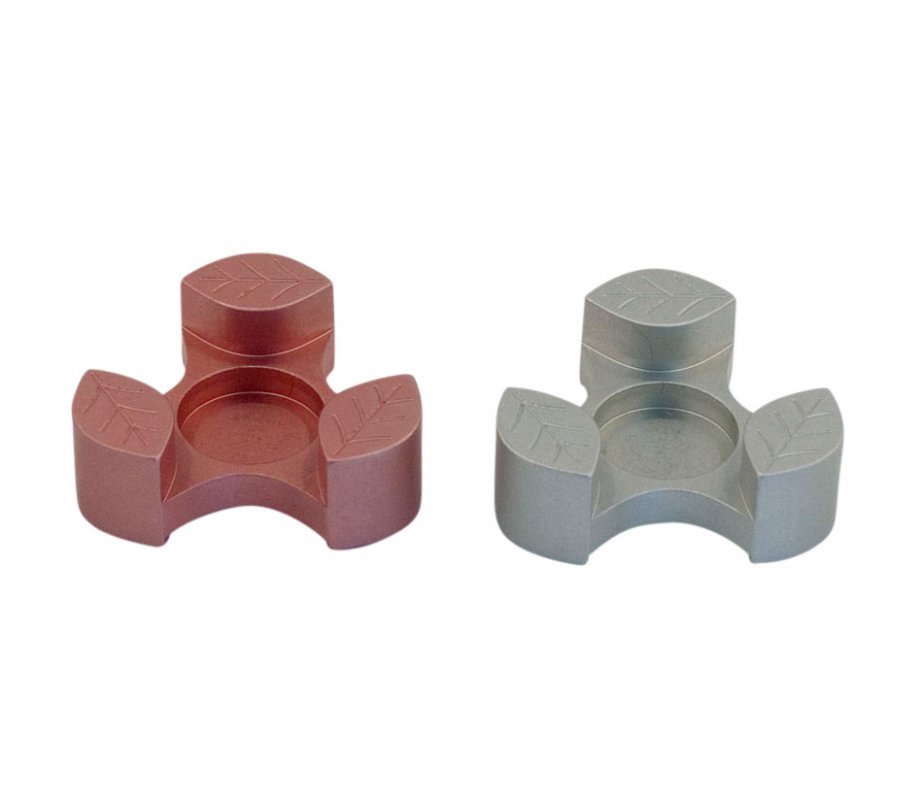 Avner Agayof Anodized Aluminum Travel Candle Holders, Leaf Collection - Pink