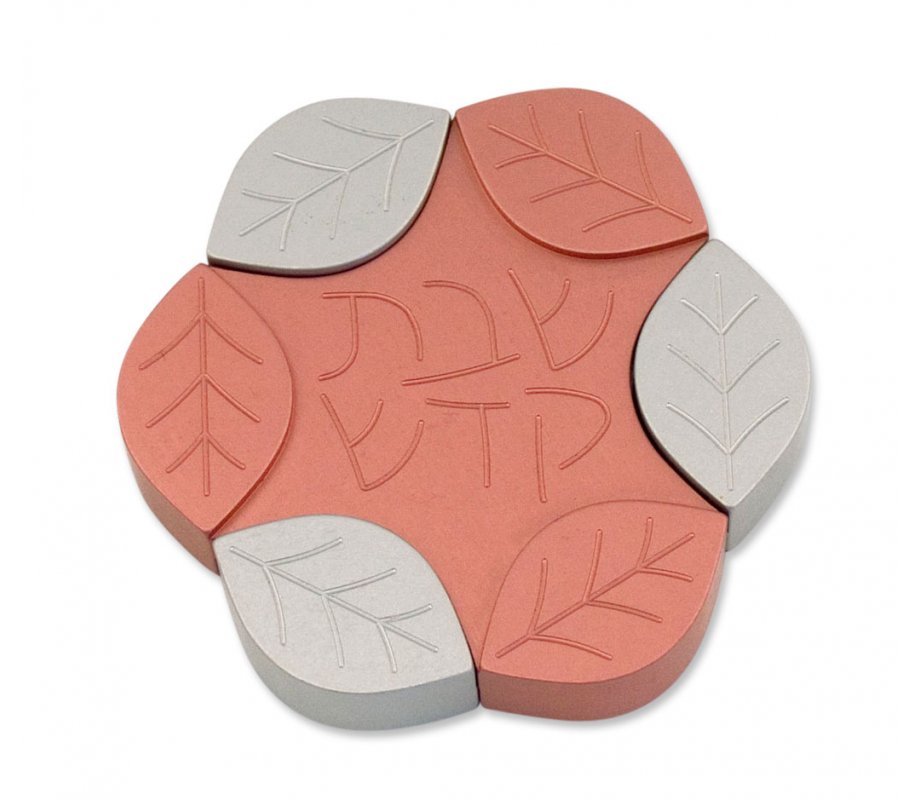 Avner Agayof Anodized Aluminum Travel Candle Holders, Leaf Collection - Pink