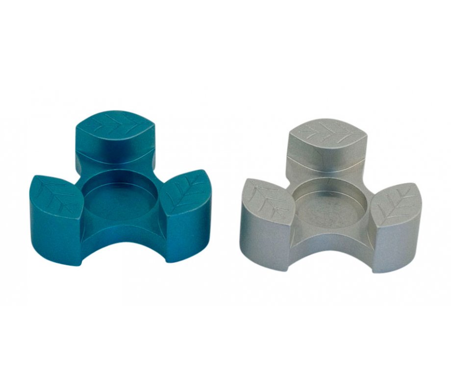 Avner Agayof Anodized Aluminum Travel Candle Holders, Leaf Collection - Teal