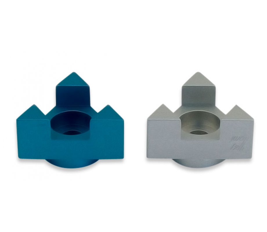 Avner Agayof Anodized Aluminum Travel Shabbat Candlesticks, Star Of David - Teal