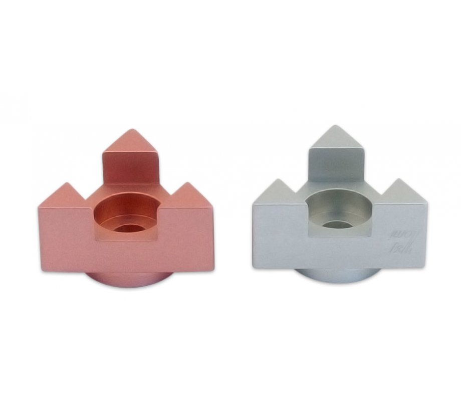 Avner Agayof Anodized Aluminum Travel Shabbat Candlesticks, Star of David - Pink