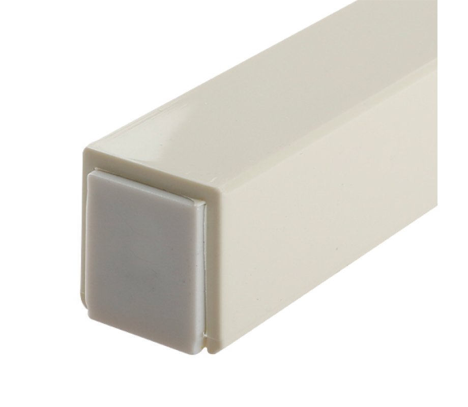 Beige Plastic Mezuzah Case, Silver Shin - Option for 10 cm or 12 cm Scroll