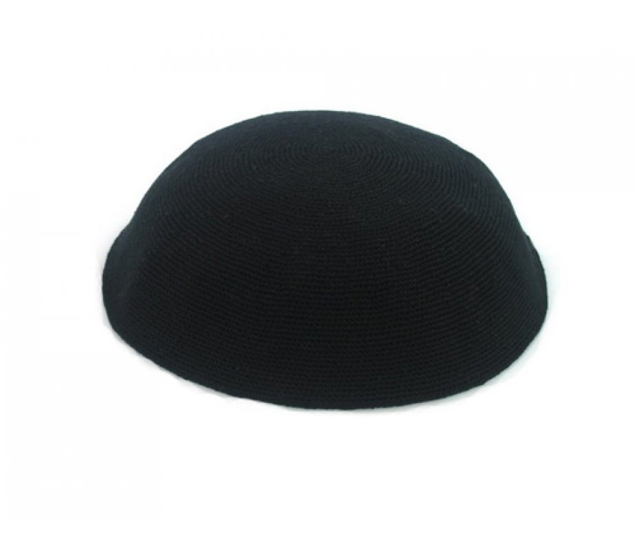 Black Premium DMC knitted Kippah