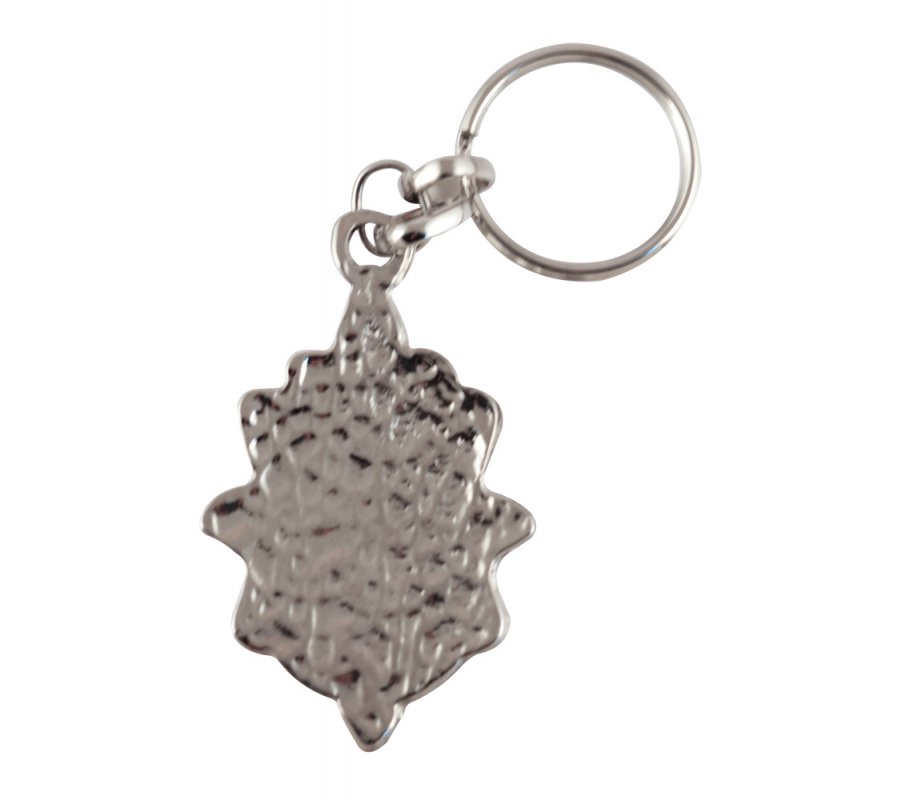 Blue Hamsa Keychain with Decorative Fish and Hebrew Chai