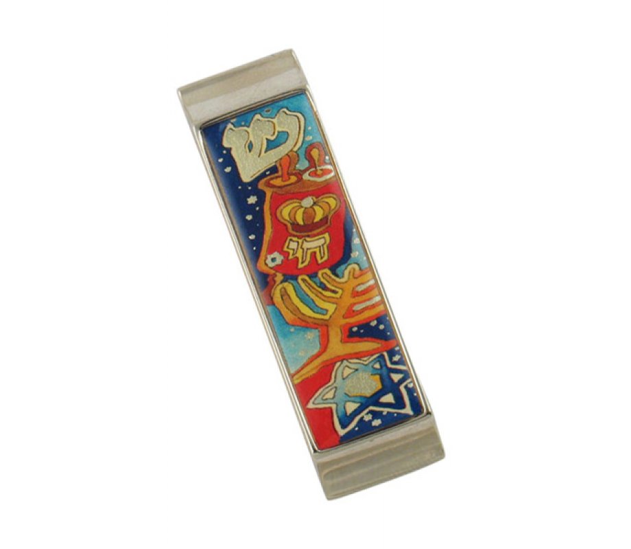 Car Mezuzah - Colorful Judaica Symbols