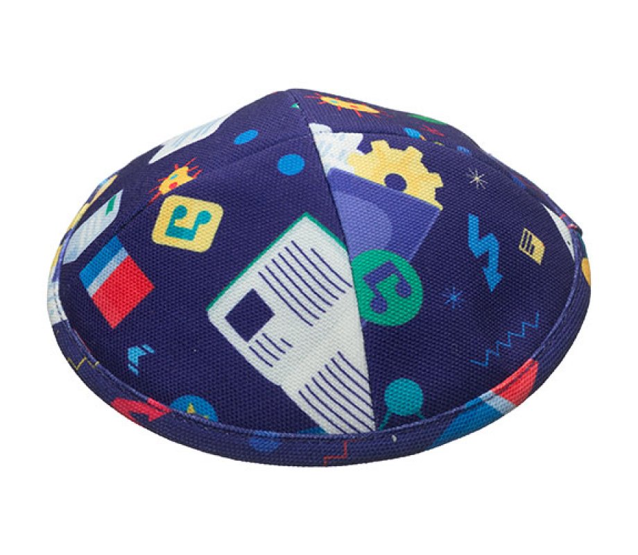 Children's Colorful Design Flat Cloth Kippah
