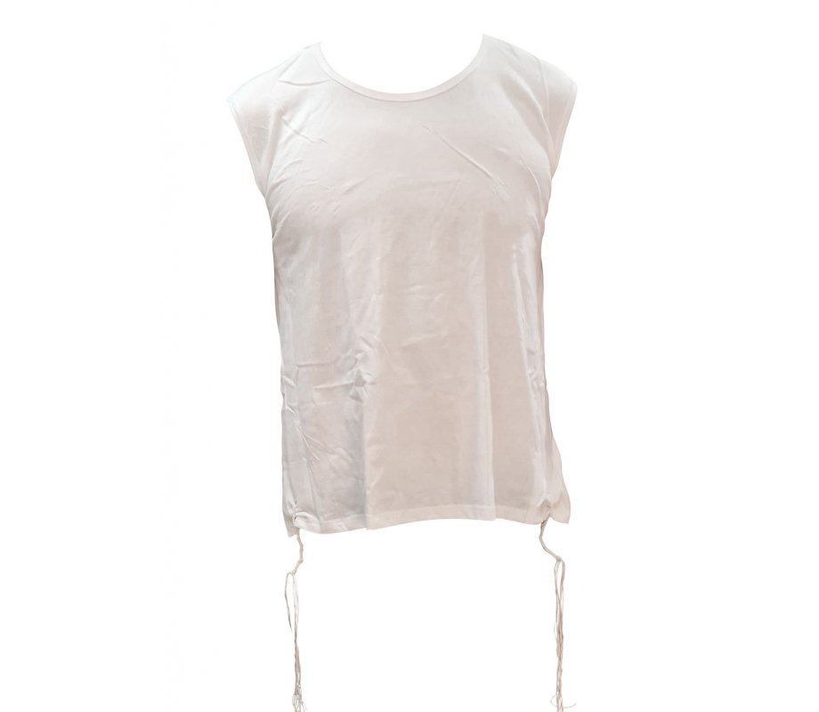 Childrens White Sleeveless Undershirt with Tzitzit