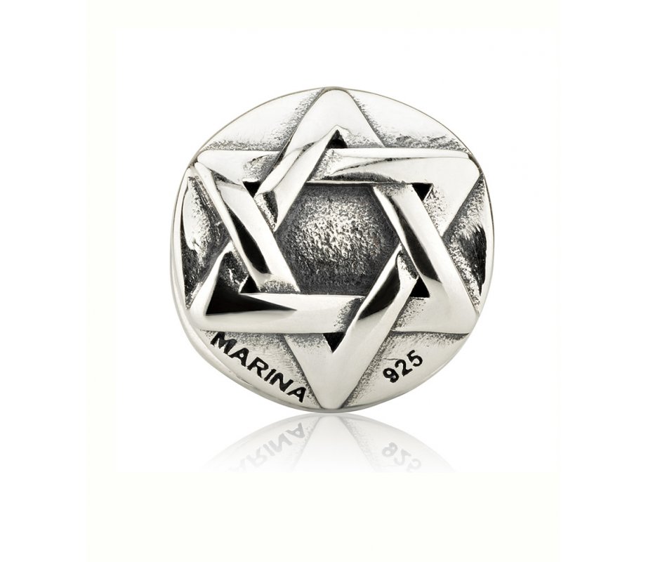Classic Round Silver Star of David Charm