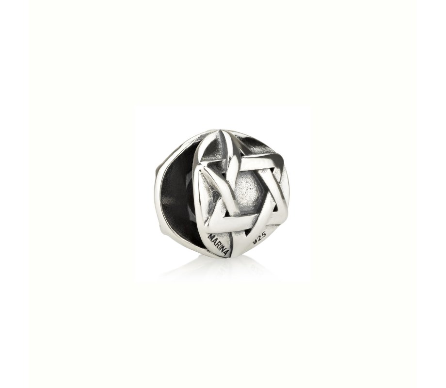 Classic Round Silver Star of David Charm