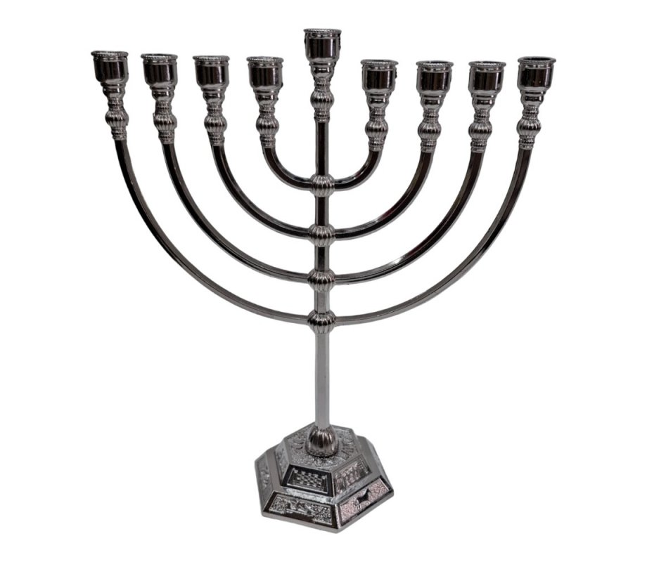 Classic Silver Color Chanukah Menorah