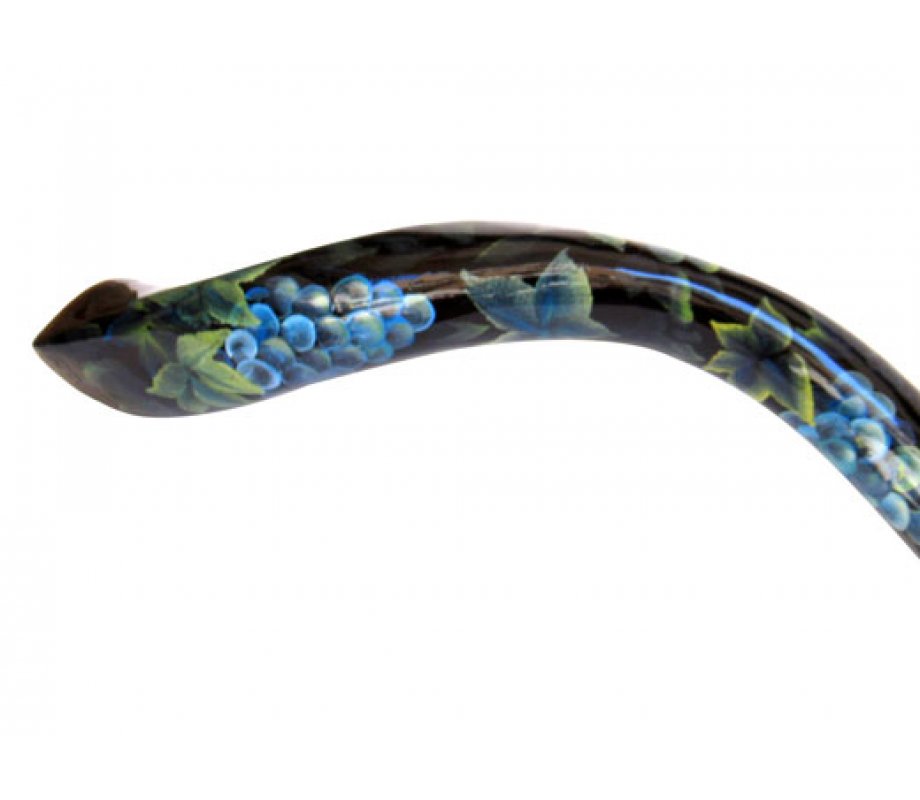 Collectors Hand Painted Yemenite Shofar - Grapevine