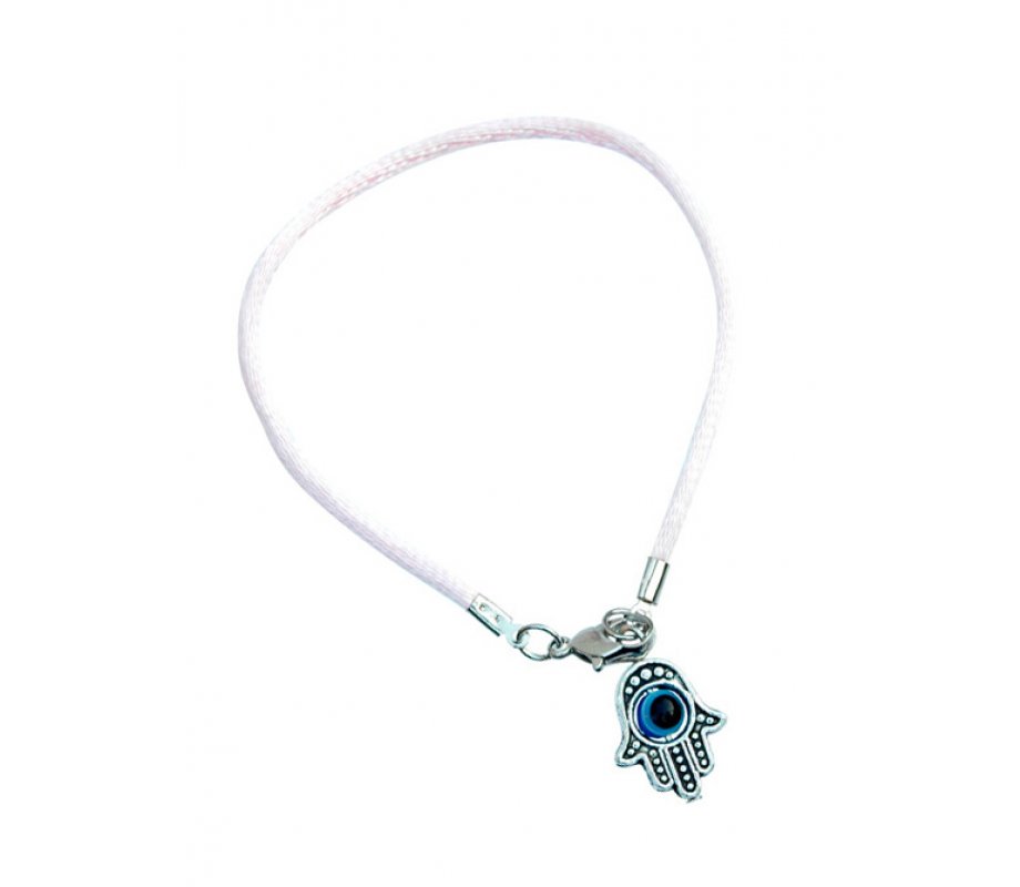 Colored Cord Kabbalah Bracelet - Hamsa Charm with Revolving Eye