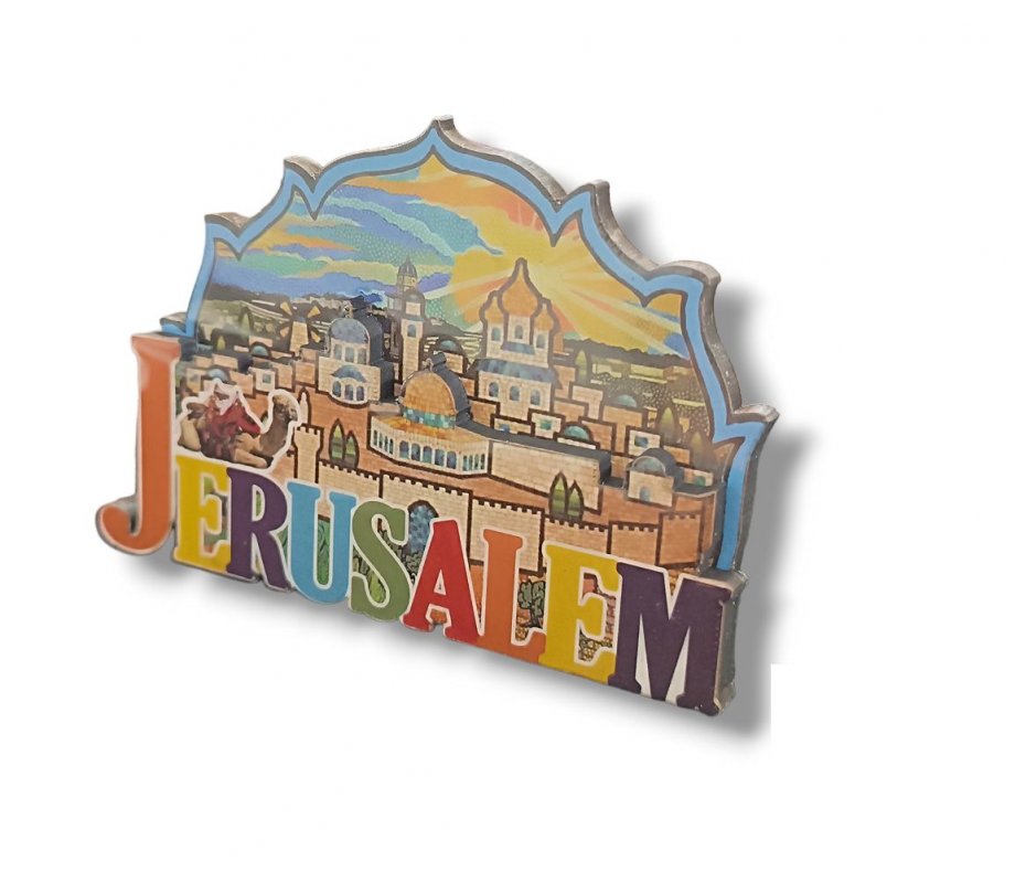 Colorful Cut Out Magnet, Wood and Epoxy - 3D Jerusalem Views