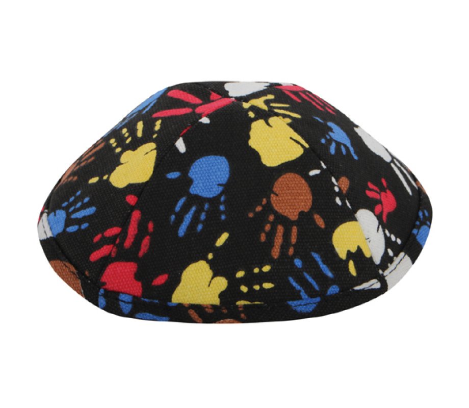 Colorful Fingerpaint Design Cloth Kippah