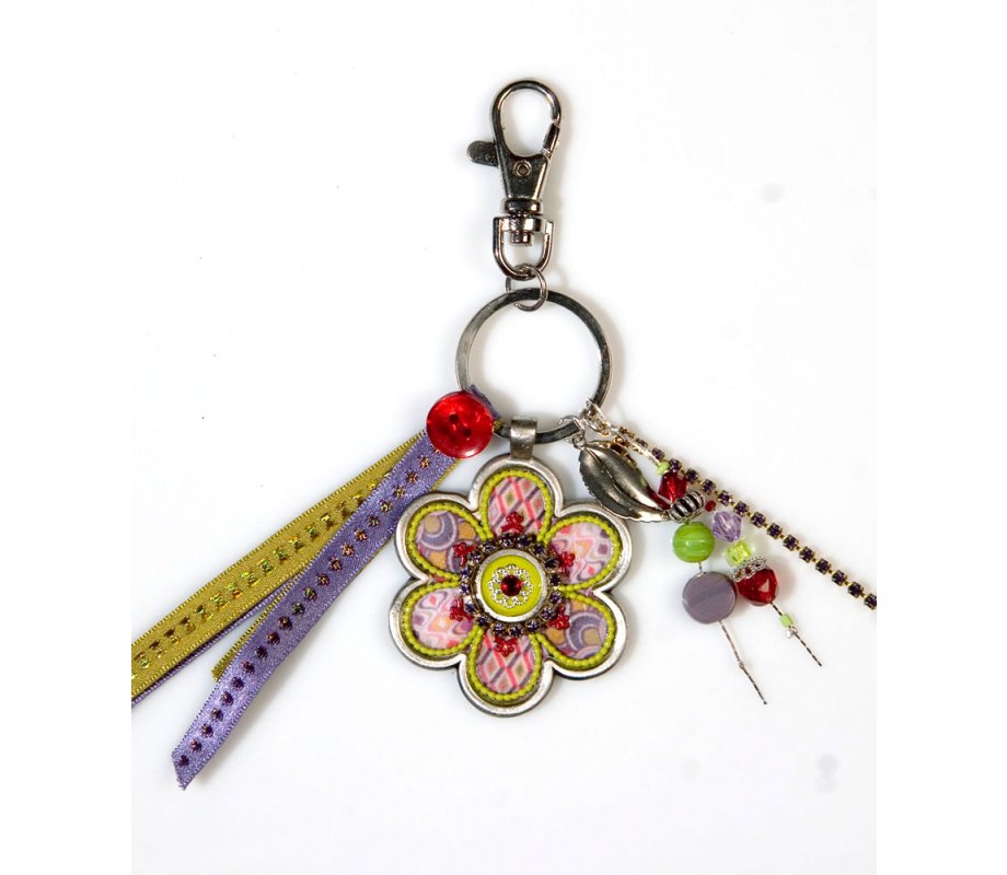 Colorful Flower Keychain by Ester Shahaf