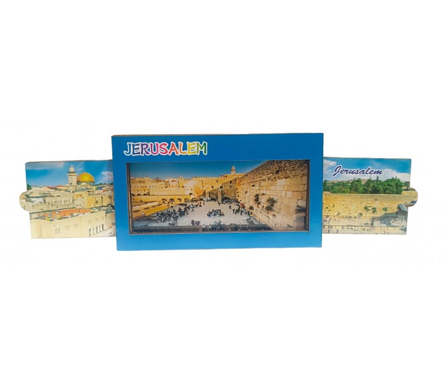 Colorful Wood Magnet with Pull-Out Sides – Western Wall, Old City in Jerusalem