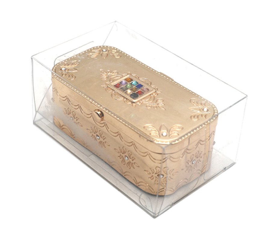 Compact Travel Candlesticks in Box, Gold Color – Choshen Breastplate Design