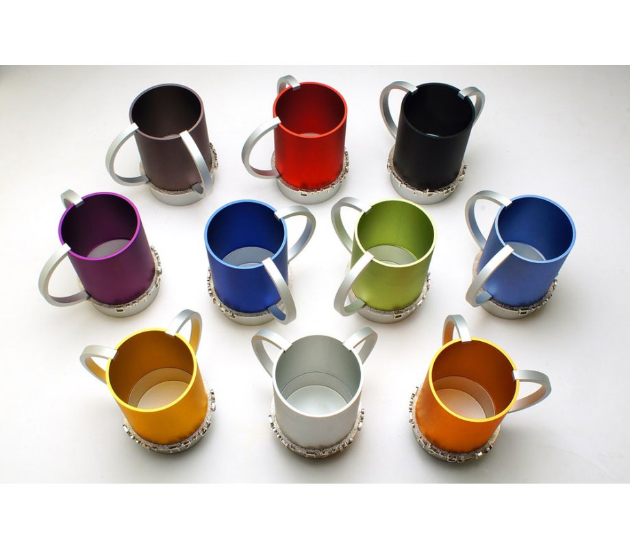 Dabbah Judaica Wash Cup Netilat Yadaim Anodized Aluminum - Green