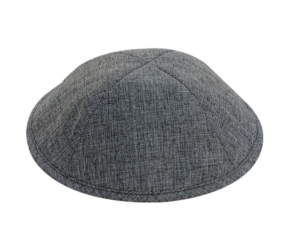 Dark Gray Linen Look Cloth Kippah