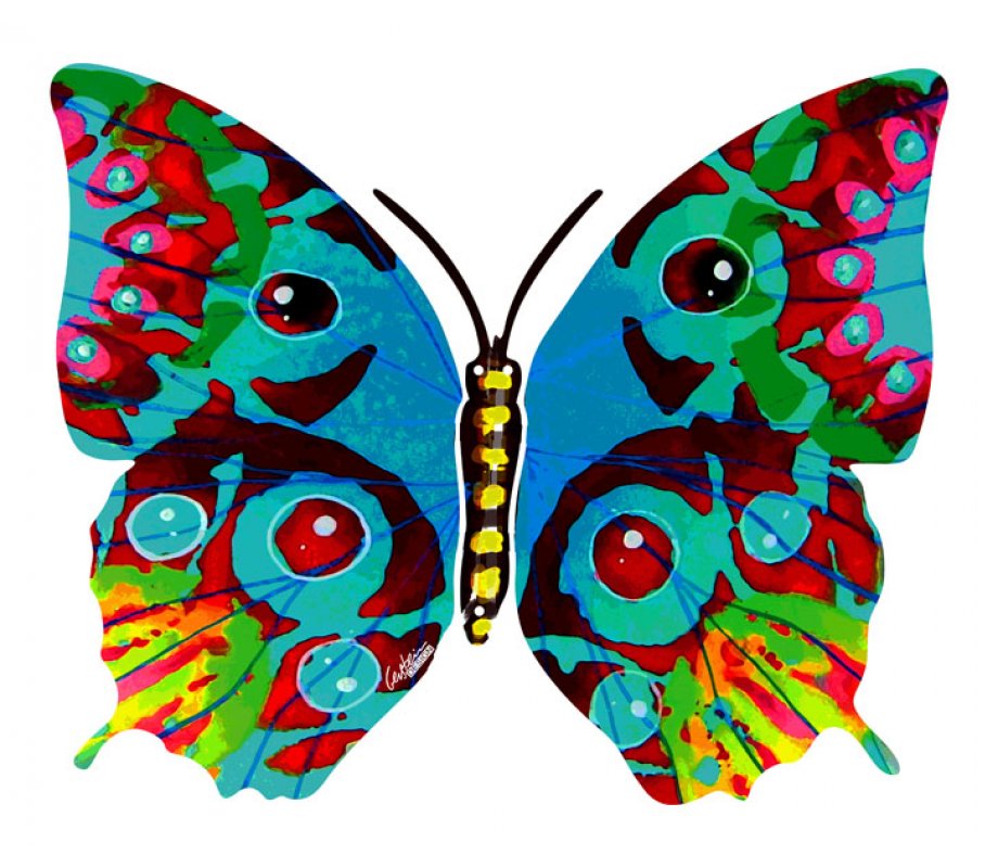 David Gerstein Double Sided Steel Wall Sculpture - Hava Butterfly
