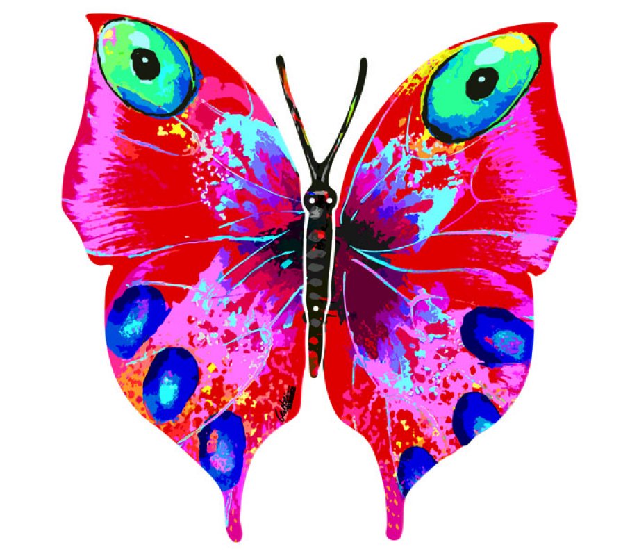 David Gerstein Double Sided Steel Wall Sculpture - Merav Butterfly