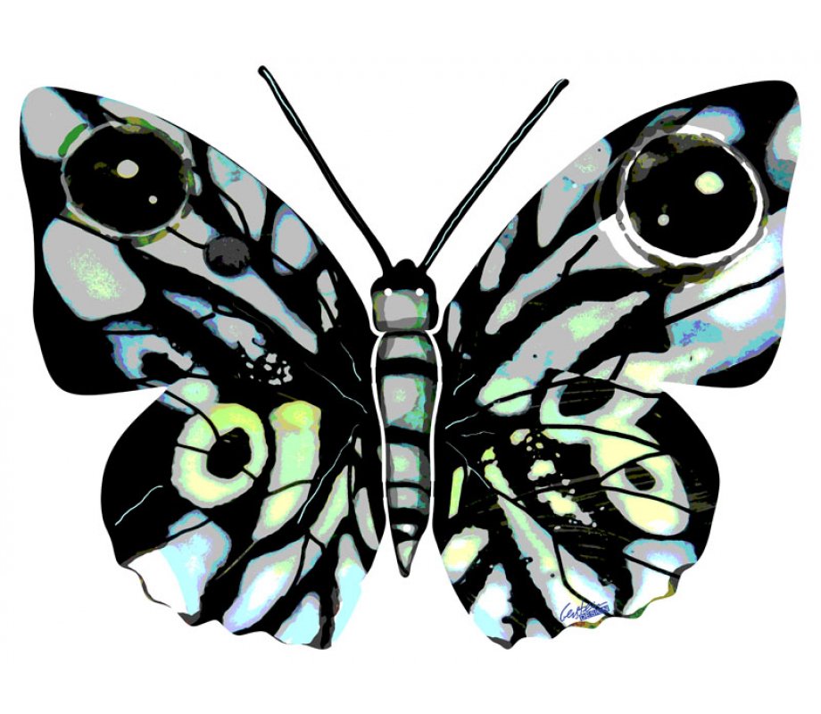 David Gerstein Double Sided Steel Wall Sculpture - Naomi Butterfly