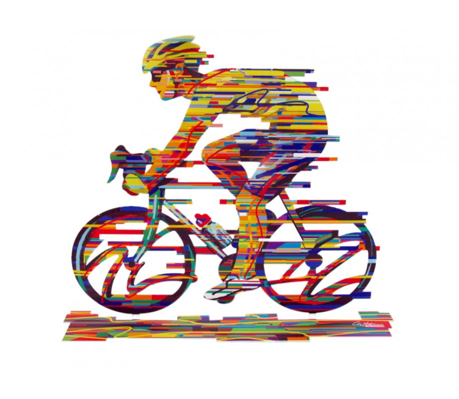 David Gerstein Free Standing Double Sided Bicycle Sculpture - Champion