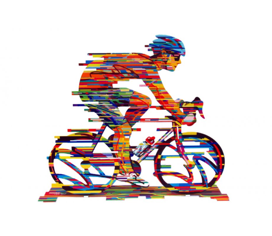 David Gerstein Free Standing Double Sided Bicycle Sculpture - Champion