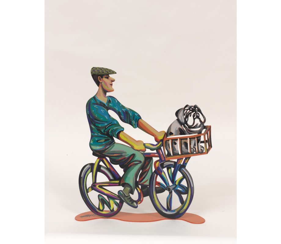 David Gerstein Free Standing Double Sided Bicycle Sculpture - Country Rider