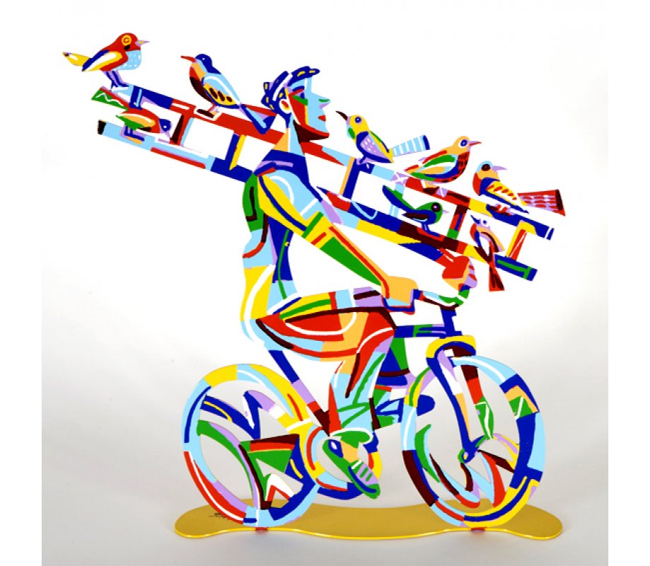 David Gerstein Free Standing Double Sided Bicycle Sculpture - Ladder Man
