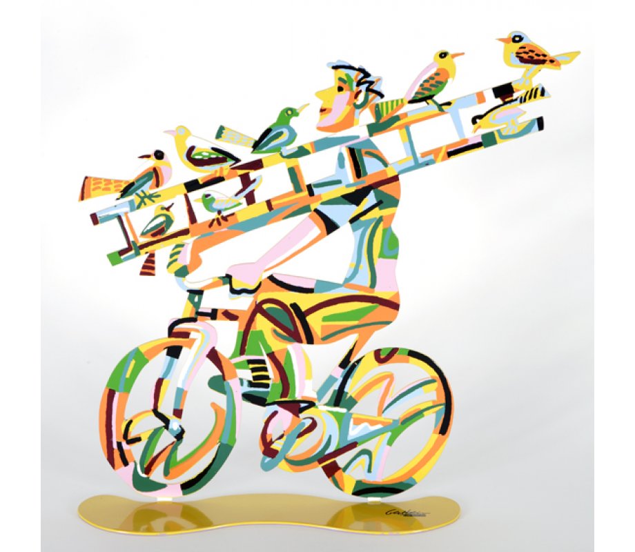 David Gerstein Free Standing Double Sided Bicycle Sculpture - Ladder Man