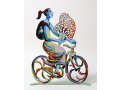David Gerstein Free Standing Double Sided Bicycle Sculpture - Rider with Flowers
