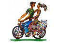 David Gerstein Free Standing Double Sided Bicycle Sculpture - Spring Ride