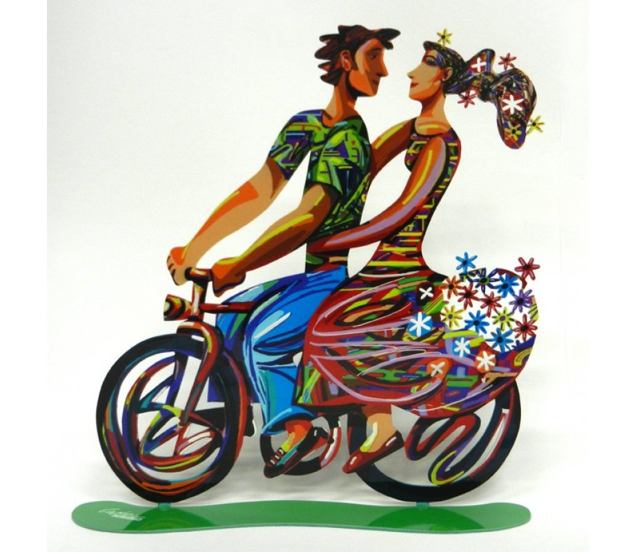 David Gerstein Free Standing Double Sided Bicycle Sculpture - Spring Ride
