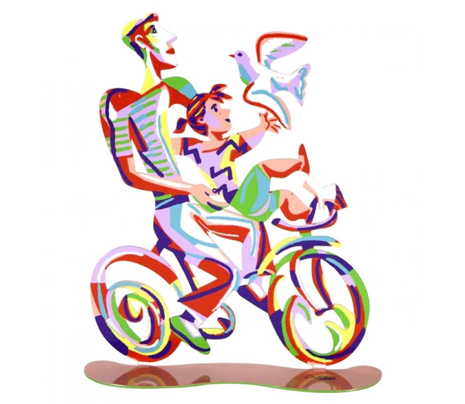 David Gerstein Free Standing Double Sided Bicycle Sculpture - Weekend Ride