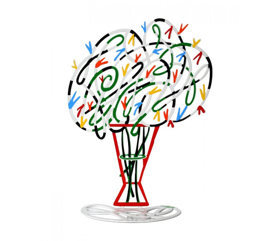 David Gerstein Free Standing Double Sided Flower Sculpture - White Bouquet