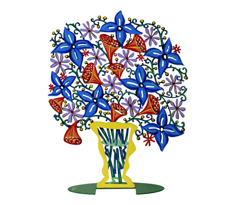 David Gerstein Free Standing Double Sided Flower Vase Sculpture - Bell Bouquet