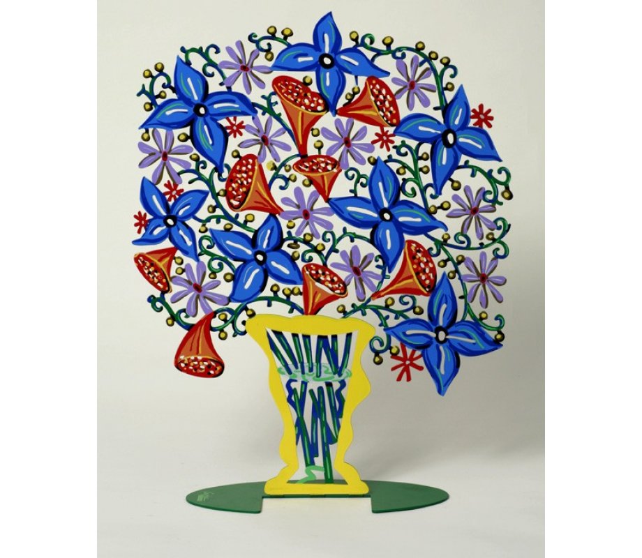 David Gerstein Free Standing Double Sided Flower Vase Sculpture - Bell Bouquet