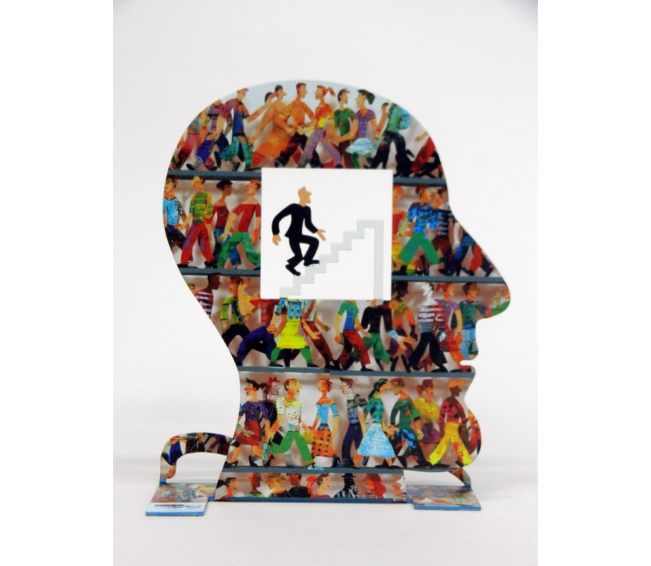 David Gerstein Free Standing Double Sided Head Sculpture - Head to the Top