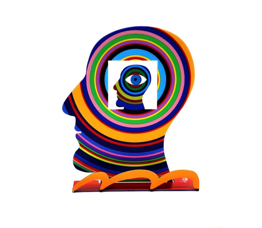David Gerstein Free Standing Double Sided Head Sculpture - Head within a Head
