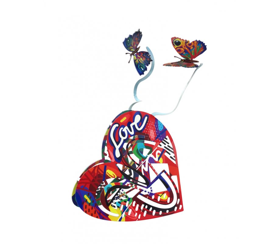 David Gerstein Free Standing Double Sided Heart Sculpture - Open Heart
