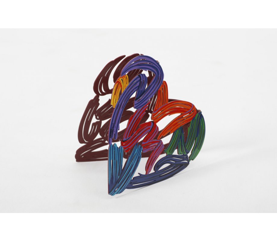 David Gerstein Free Standing Double Sided Heart Sculpture - Strokes of Love