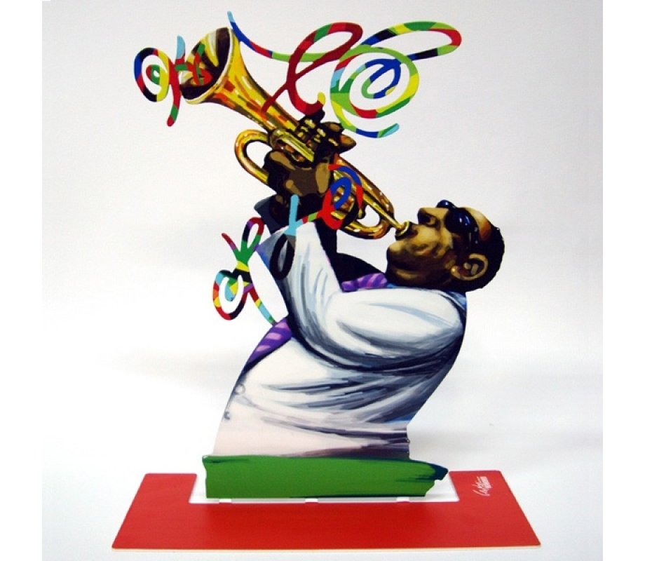 David Gerstein Free Standing Double Sided Music Sculpture - Trumpet Player