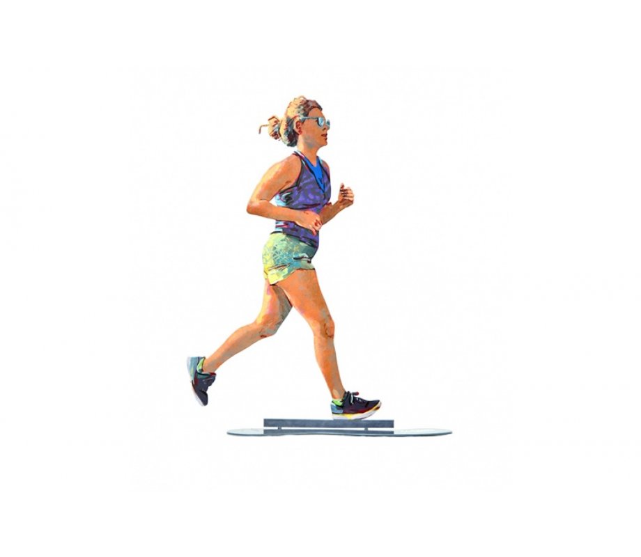 David Gerstein Free Standing Double Sided Sculpture - Lady Runner