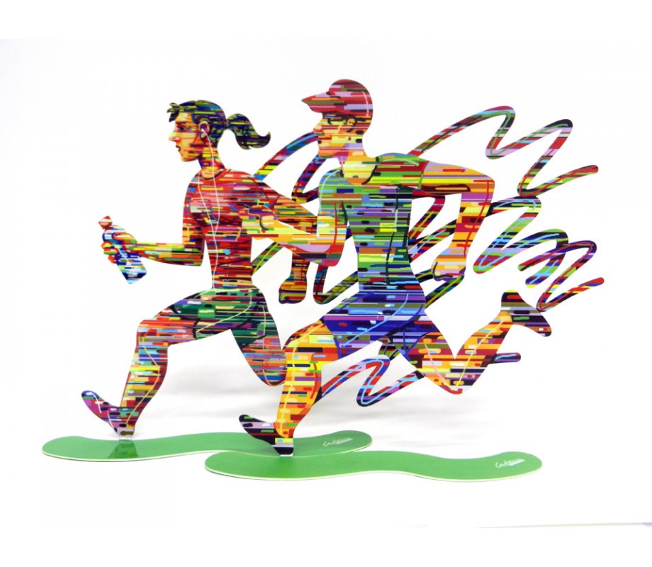 David Gerstein Free Standing Double Sided Sculpture Set of Runners - Joggers