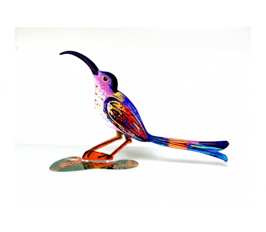 David Gerstein Free Standing Double Sided Steel Sculpture - Curious Bird
