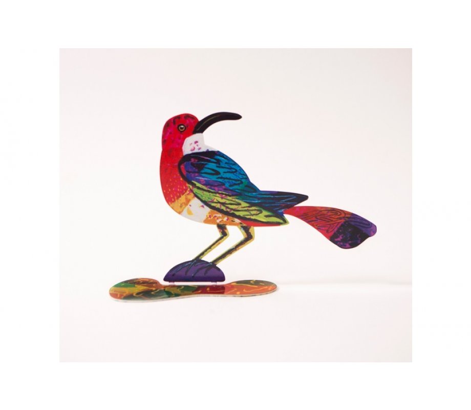 David Gerstein Free Standing Double Sided Steel Sculpture - Friendly Bird