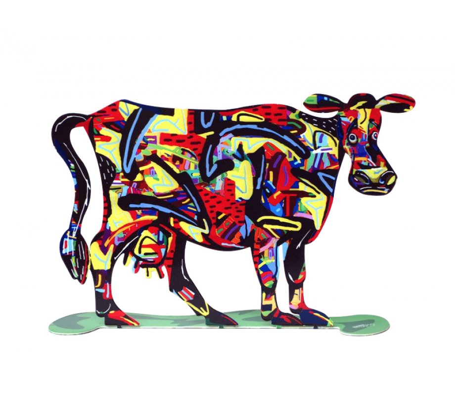 David Gerstein Free Standing Double Sided Steel Sculpture - Medina Cow