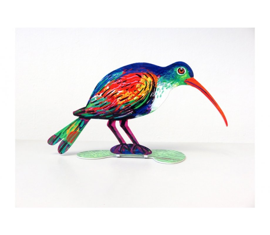David Gerstein Free Standing Double Sided Steel Sculpture - Shy Bird