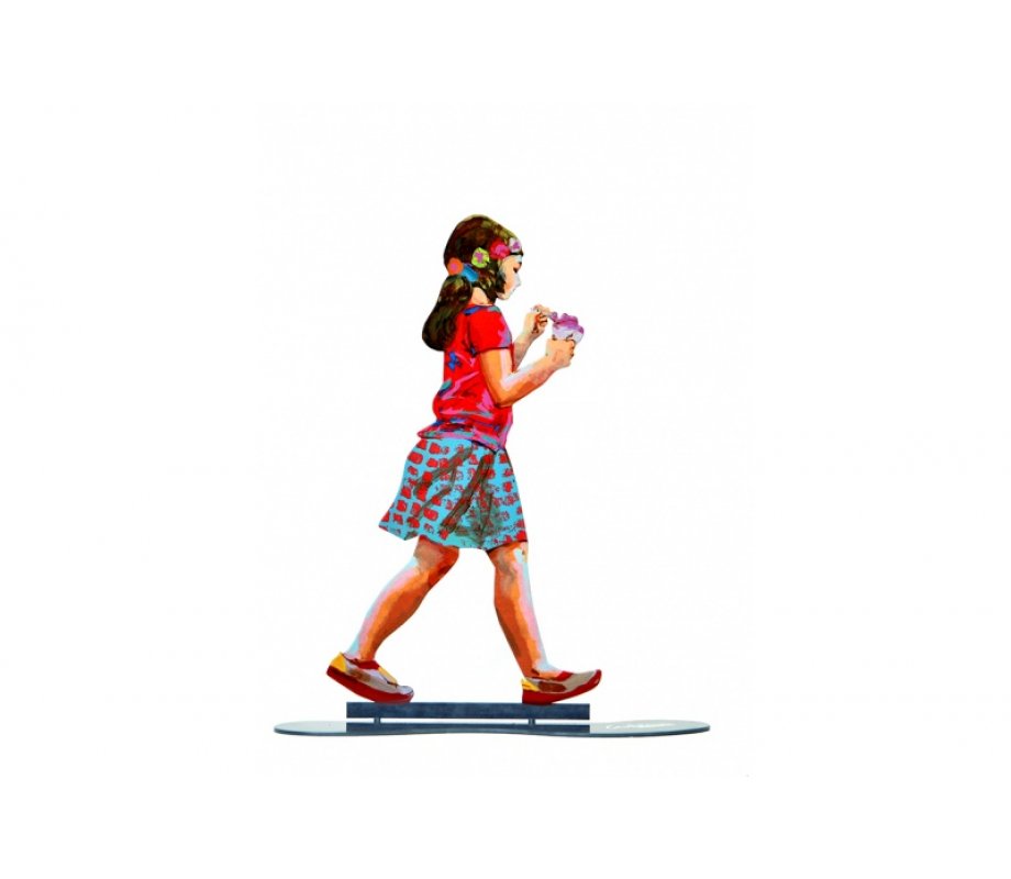 David Gerstein Free Standing Double Sided Urban Sculpture - Ice Cream Girl
